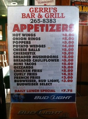 Gerri’s Bar & Grill menu 2
